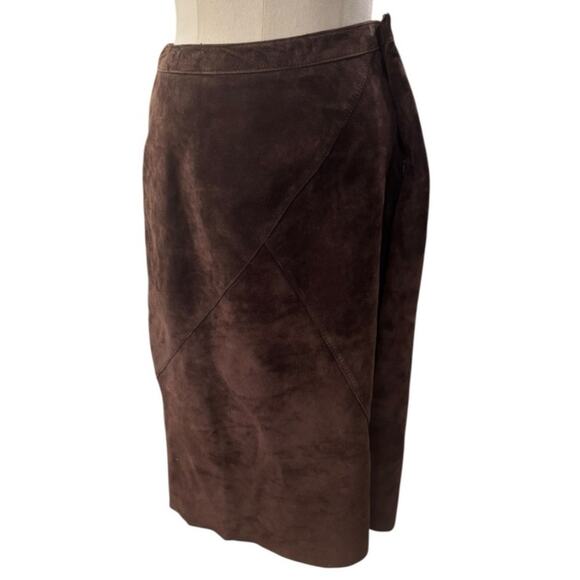 KATE HILL Brown Leather Pencil Skirt size 8 - Picture 11 of 11